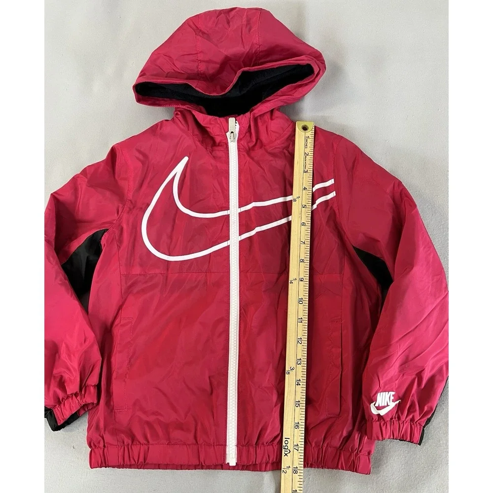 Nike Girls Velboa‎ Windbreaker Kids Jacket Rush Pink Size Large 6-7 Yrs